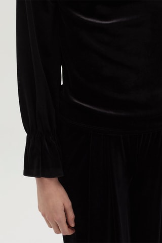 Top en velours - Noir