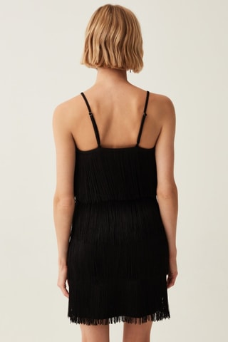 Robe courtes à franges - Noir