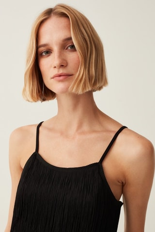 Robe courtes à franges - Noir