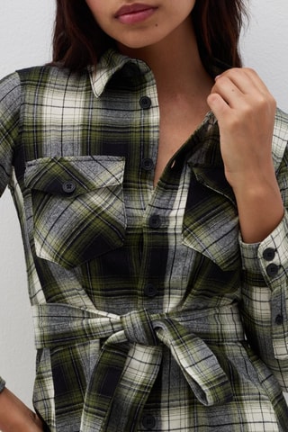 Robe chemise - Bleu marine et vert