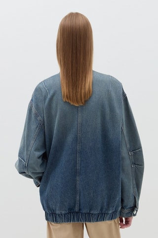 Bomber en jean dip and dye - Bleu clair