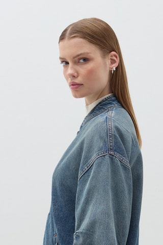 Bomber en jean dip and dye - Bleu clair