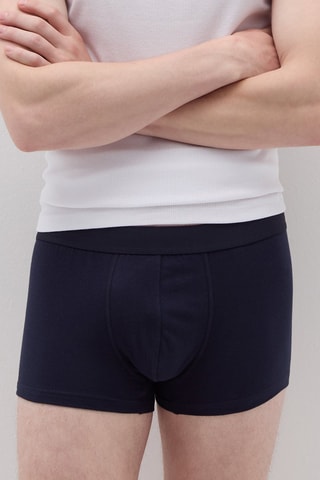 Boxer en coton biologique - Bleu marine