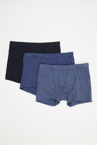 3 boxers en coton biologique - Bleu