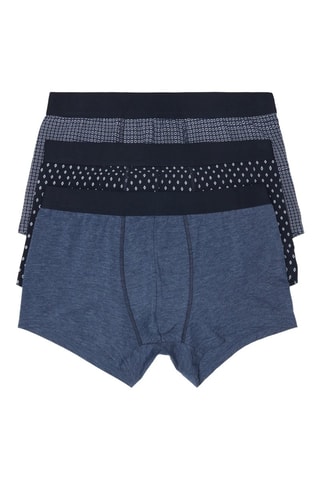 3 boxers en coton biologique - Bleu