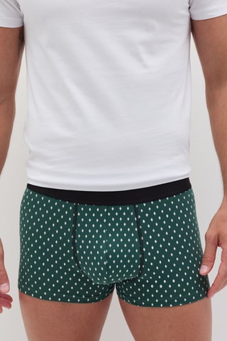 3 boxers en coton biologique - Noir et vert foncé