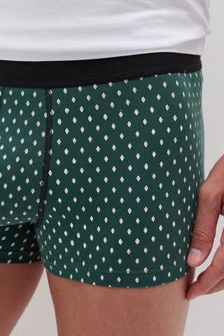 3 boxers en coton biologique - Noir et vert foncé