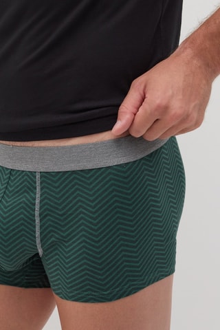 5 boxers en coton biologique - Vert foncé et gris foncé