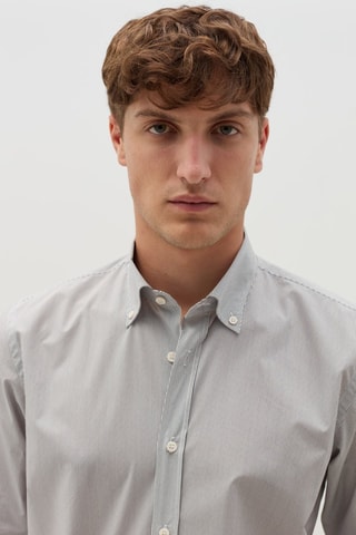 Chemise - Blanc et bleu cobalt