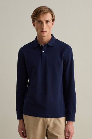 Polo en coton biologique - Bleu marine