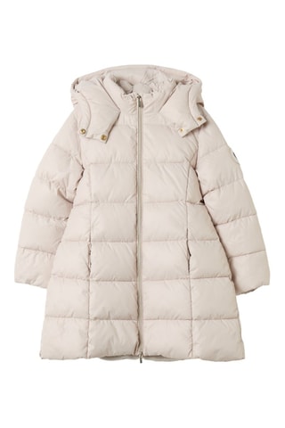 Doudoune longue à capuche - Beige