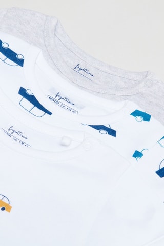 3 bodys - Blanc et gris clair chiné