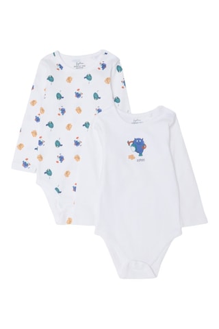 2 bodys en coton biologique - Blanc