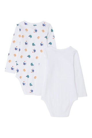 2 bodys en coton biologique - Blanc