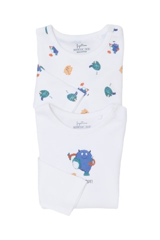 2 bodys en coton biologique - Blanc