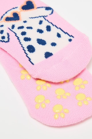2 paires de chaussettes antidérapantes en coton biologique - Rose