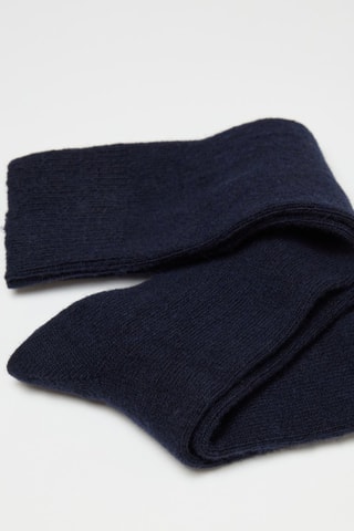 Chaussettes en laine et cachemire - Bleu marine