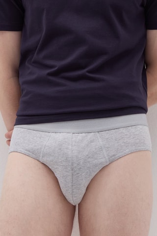 Slip en coton biologique - Gris chiné