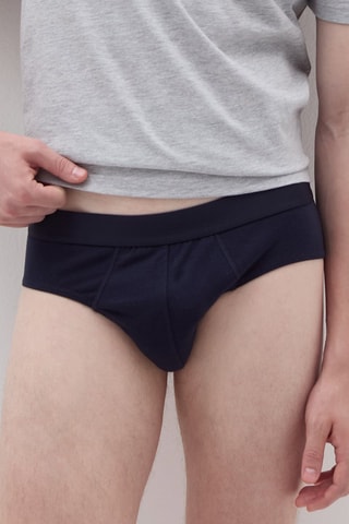 Slip en coton biologique - Bleu marine