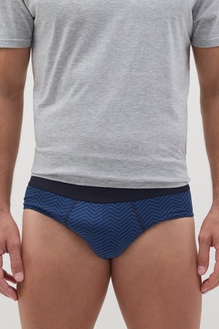 5 slips en coton biologique - Bleu