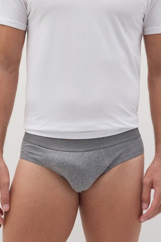 5 slips en coton biologique - Vert foncé et gris chiné