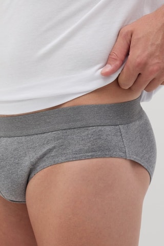 5 slips en coton biologique - Vert foncé et gris chiné