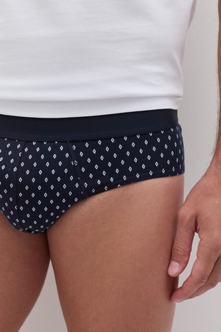 3 slips en coton biologique - Bleu