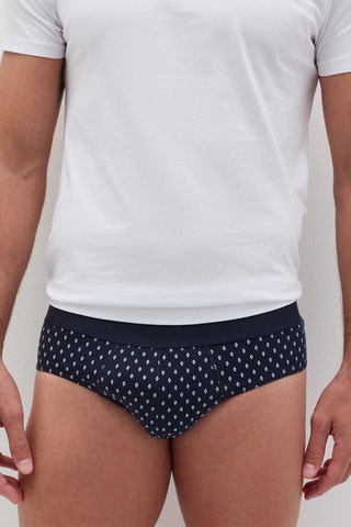 3 slips en coton biologique - Bleu