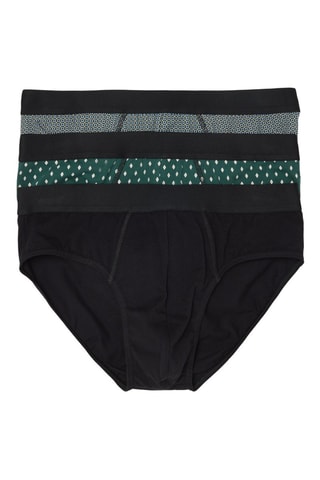 3 slips en coton biologique - Noir