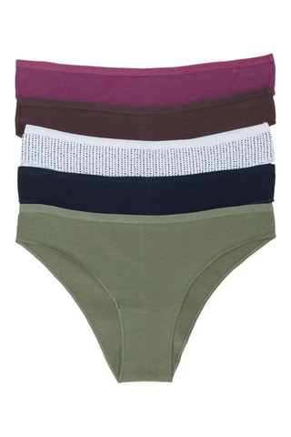 5 culottes en coton biologique - Violet et marron