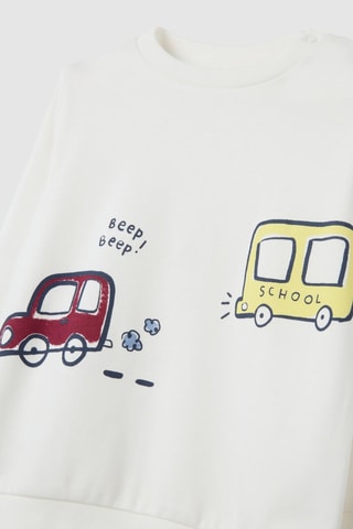 Pyjama en coton biologique Blanc et bleu marine