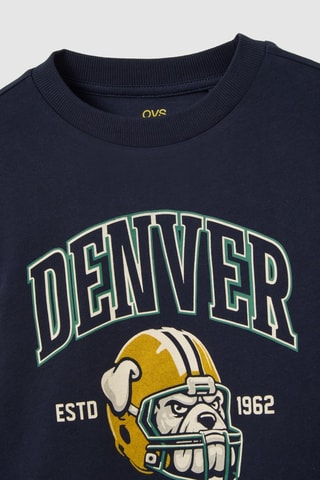 T-shirt en coton biologique - Bleu marine