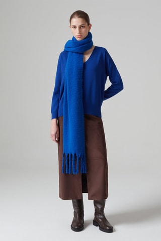 Sweat regular en laine - Bleu