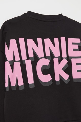 Sweat et pantalon en coton biologique Minnie et Mickey Disney - Noir et rose