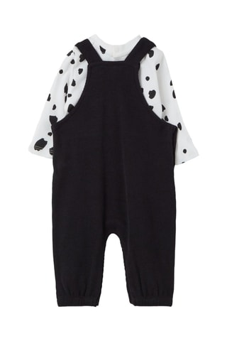 T-shirt et salopette en coton biologique Les 101 Dalmatiens Disney - Noir et blanc