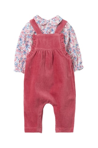 T-shirt et salopette en velours - Rose