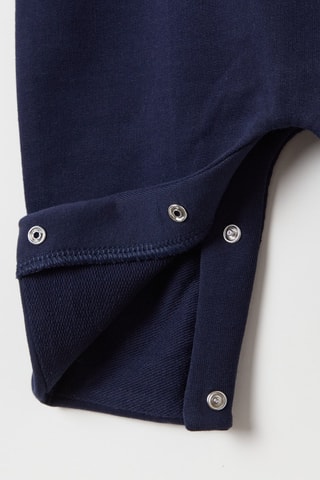 T-shirt et salopette en coton biologique - Bleu marine et blanc