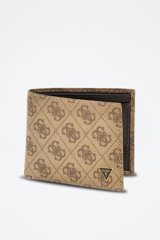 Portefeuille en cuir Milano - Marron et beige