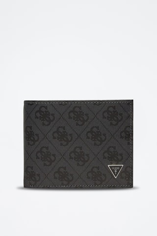 Portefeuille en cuir Milano - Noir et gris foncé