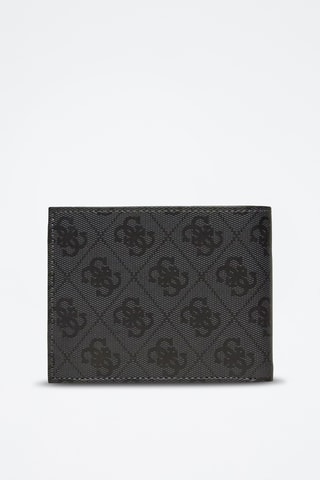 Portefeuille en cuir Milano - Noir et gris foncé