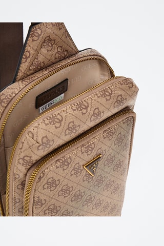 Sac à dos bandoulière Milano - Maron et beige