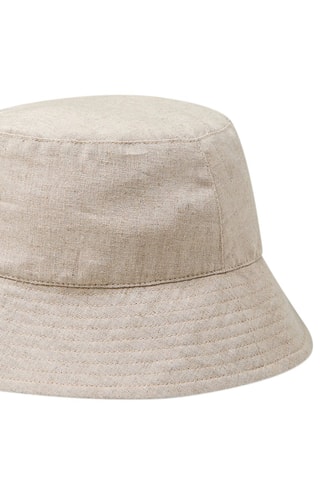 Gorro bucket de lino - Beige