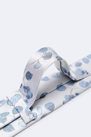 Corbata de seda - Blanco y azul