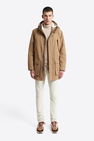 Parka con capucha - Camel
