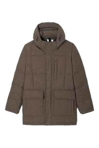 Parka con capucha - Topo
