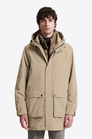 Parka con capucha - Beige