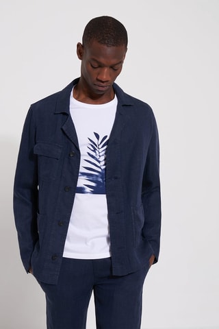 Chaqueta de lino - Azul