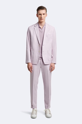 Chaqueta de traje regular fit de lino - Violeta claro