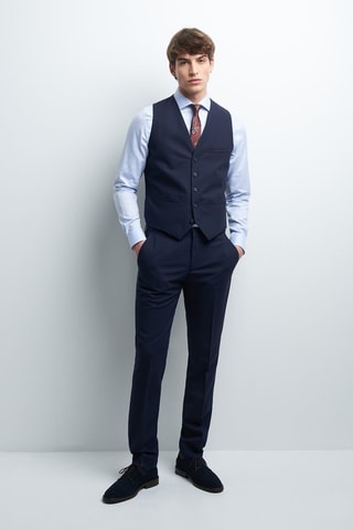 Chaleco de traje de lana - Azul marino