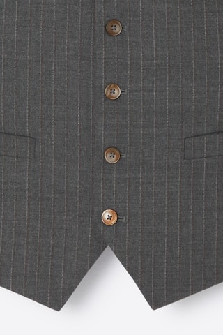 Chaleco de traje de lana - Antracita jaspeado